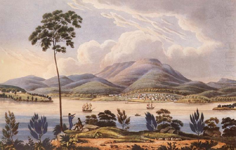 Lycett, Joseph Distant View of Hobart Town,Van Diemen-s Land,from Blufhead china oil painting image